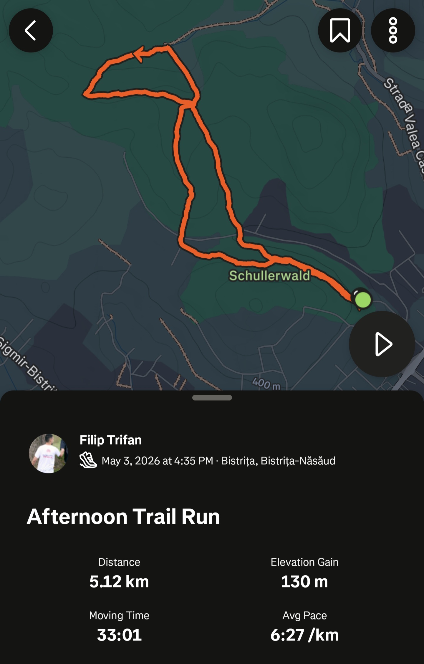 Hartă traseu 5 km, Schullerwald